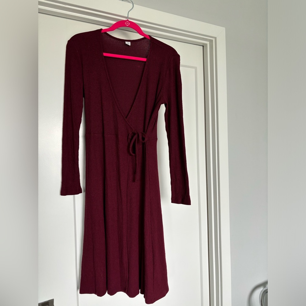 Maroon Wrap Dress